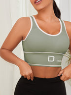 5pcs Wireless Sports Bra Set – Full Coverage High Elasticity Nylon Bra for Yoga Running Gym, Breathable Machine Washable, Mixed Colors, DANSHEER Print, Women's Activewear Bra Pack