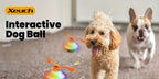 Automatic Moving Rolling Dog Ball Toy with Rope Motion Activated Voice Recording USB Rechargeable Interactive Stimulation Toy for Small Medium Dogs Boredom Relief Gray White