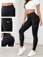 Women's High Waist Yoga Leggings 5 Pack with Pockets Tummy Control Slim Fit 4-Way Stretch Soft Breathable Workout Leggings for Gym Running Training Daily Wear Multipack Value Set