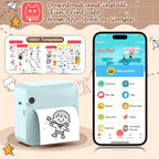 Mini Thermal Sticker Printer Inkless, Wireless Pocket Photo Printer with 1 Roll Thermal Paper, Portable Bluetooth Label Maker for Photos, Journaling, Notes & Memos – Cute Gift for Girls & Students
