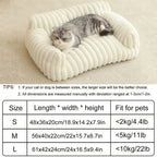 Cat Couch Sofa Bed for Indoor Cats - Fluffy Calming Cat Bed with Premium Soft Corduroy Fleece Cover, Non-Collapse Support Frame, Cozy Fuzzy Pet Sofa Lounge for Cats and Small Dogs
