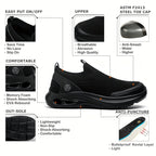 Steel Toe Work Shoes for Men Slip-On Lightweight Safety Sneakers Puncture-Resistant Non-Slip Loafers Black Grey Blue Sizes US 5.5-14