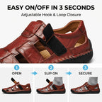 Men's Closed Toe Sport Sandals – Breathable Outdoor Fisherman Shoes, Anti-Slip Summer Beach Loafers for Hiking, Walking & Water Activities | Velora