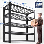 Heavy Duty Metal Shelving Unit 72 Inch 5-Tier Adjustable Garage Storage Shelf 3000LBS Capacity Carbon Steel Rack for Garage Basement Warehouse Pantry Office