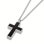 Stainless Steel Cremation Urn Necklace for Ashes – Memorial Keepsake Pendant for Pet, Human & Loved Ones with Filling Kit, Cross & Sympathy Jewelry Gift for Loss