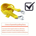 Heavy Duty Recovery Tow Strap 11000 LBS 4M/13FT – Forged Steel Hook Trailer Winch Strap for Off-Road Vehicle Rescue, Emergency Towing for SUV Truck Pickup 4x4, Essential Off-Road Recovery Kit
