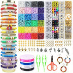 7200pcs Clay Beads Bracelet Making Kit Colorful Soft Clay Beads for DIY Friendship Bracelets Jewelry Making with Storage Box Complete Bead Set for Girls Kids Teens Adults Craft Supplies