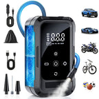 Portable Cordless Tire Inflator – Smart Wireless Air Compressor with Digital Tire Pressure Gauge & LED Light for Cars, Motorcycles, Bicycles & Balls, Type-C Fast Charging