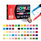Acrylic Paint Markers Brush Tip Waterproof Quick-Drying Paint Pens for Rock Painting Wood Canvas Glass Ceramic Metal 12 to 168 Colors Art Craft Supplies Gift