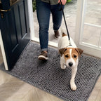 Mud Paw Dog Mat for Entryway - Ultra-Absorbent Quick-Dry Non-Slip Washable Dog Door Mat, Microfiber Pet Mud Mat Absorbs Moisture and Dirt for Indoor Entrance Hallway and Mudroom, Grey XL 23.62x35.43 inch
