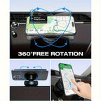 Magnetic Phone Holder with Vacuum Suction Cup, 360° Adjustable Hands-Free Phone Mount for Car, Gym, Mirror & Smooth Surfaces, Universal Magnetic Suction Phone Stand Compatible with All Smartphones