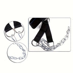 Neck Training Band with Chain Heavy Duty Adjustable Neck Strengthener for Athletes Strength Training Neck Muscle Recovery – Fitness Resistance Head Harness for Home Gym Workouts, Black
