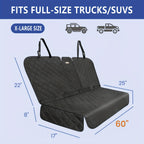 Car Back Seat Cover 60/40 Split Bench 900D Waterproof Non-Slip – Easy Cleanup Seat Protector for Dogs Pets Kids Cars Trucks SUVs with Seat Belt & Armrest Access (Black)