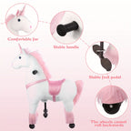 Kids Ride On Unicorn Horse Toy with Wheels Plush Walking Animal No Battery Required Size S and M for Ages 3 to 9 Pink Unicorn White Unicorn Birthday Christmas Gift for Boys Girls
