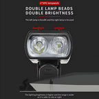 USB Rechargeable LED Bike Light Set with Whistle – 1500 Lumen 6+4 Modes Front & Rear Bicycle Lights, Power Display, Portable Safe Night Cycling Headlight & Taillight