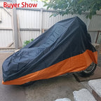 XXXL Waterproof Motorcycle Cover Universal Fit - Heavy Duty All-Weather Protection for Harley Road King, Electra Glide, Street Glide, Honda Goldwing, Yamaha Royal Star & Touring Bikes, 116x43x55 Inch