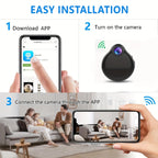 WiFi Mini Body Camera – Wearable Micro Cam with Motion Detection, Video & Voice Recording, Home Security Nanny Surveillance Webcam, Built-in Battery, Wireless Remote Monitoring