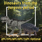 Wind-Up Walking Dinosaur Toys Set 2/5/6/8/14pcs Jurassic Simulation Animals T-Rex Velociraptor Brontosaurus Mosasaur Auto-Walking Hand-Cranked Dino Figures Gift for Kids