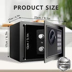 Fireproof Home Safe with Digital Keypad, Keys & Passcode Lock – Includes Fireproof Money Bag, Sensor Light & Adjustable Shelf for Home Office Business Money Valuables