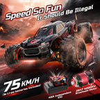 Brushless RC Car for Adults 46+ MPH - 1:14 Scale 4WD High Speed Off-Road Remote Control Truck, 2x3S LiPo Dual Battery 40-Min Runtime, 7-Mode LED Lights, Hydraulic Shocks | Professional Collector RC Truggy