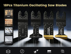 Titanium Oscillating Saw Blades Universal Quick Release Multi Tool Blades Set – 18/28/36/50 Pcs, Cuts Metal, Wood & Plastic, Compatible with Dewalt, Makita, Bosch & More